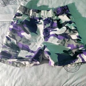 Purple cargo shorts